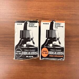 Faber Castell Higgins 2 Waterproof India Ink 4415 4065 Black 1 oz NOS Sealed Box